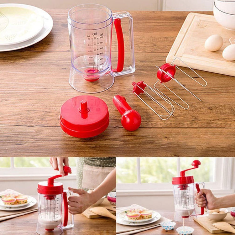 Hand-Operated Batter Dispenser Kitchen Baking Liquid Dividing Tool - Red