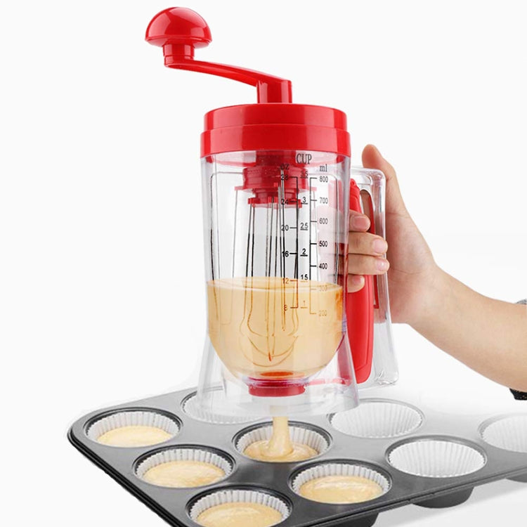 Hand-Operated Batter Dispenser Kitchen Baking Liquid Dividing Tool - Red
