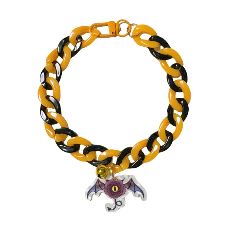Pet Halloween Necklace Cartoon Tag Necklace Cats Dogs Holiday Adjustable Decoration Chain, Style: Bat