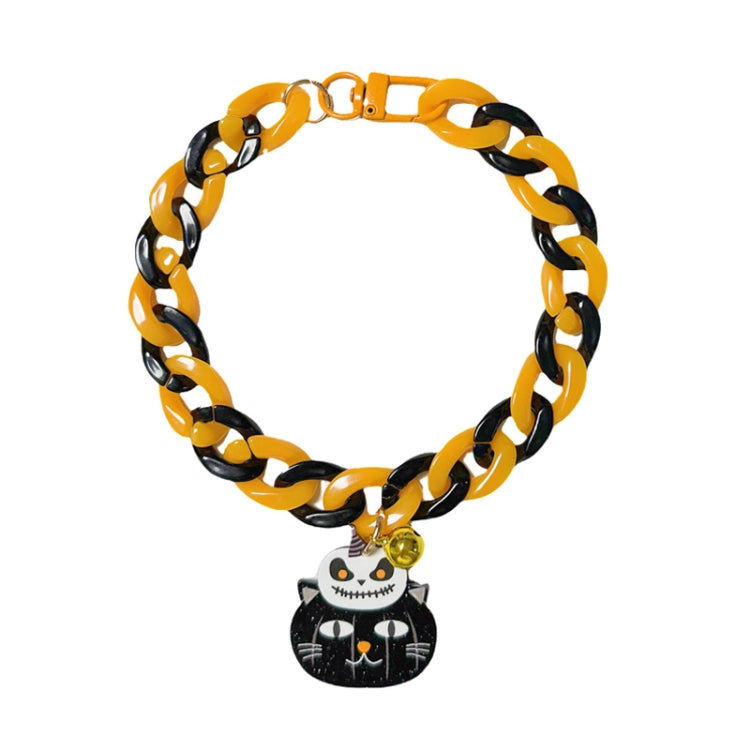 Pet Halloween Necklace Cartoon Tag Necklace Cats Dogs Holiday Adjustable Decoration Chain, Style: Black Cat