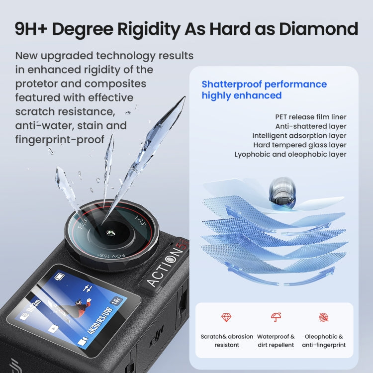 For DJI Osmo Action 5 Pro aMagisn 9H Hardness Tempered Glass Set Package B