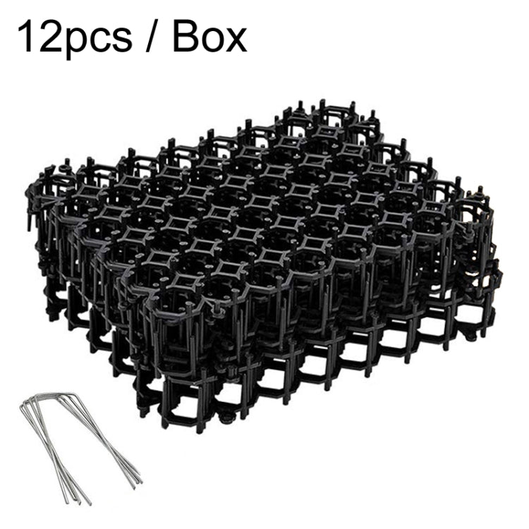 12pcs / Box Anti-Cats Barbed Spike Net Mat Sofas Gate Garden Cats Repellent Tool, Style: With 4 Screws - Black
