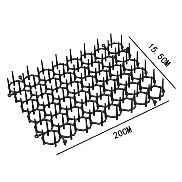 12pcs / Box Anti-Cats Barbed Spike Net Mat Sofas Gate Garden Cats Repellent Tool, Style: Without Screw - Black