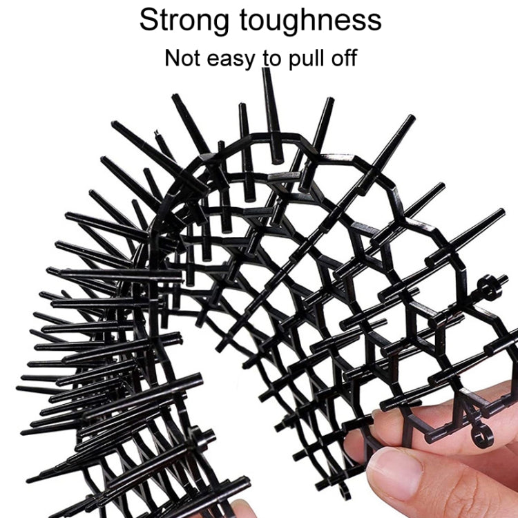 12pcs / Box Anti-Cats Barbed Spike Net Mat Sofas Gate Garden Cats Repellent Tool, Style: Without Screw - Black