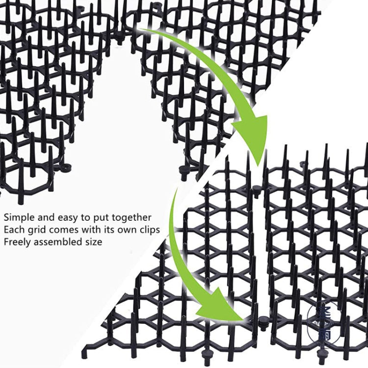 12pcs / Box Anti-Cats Barbed Spike Net Mat Sofas Gate Garden Cats Repellent Tool, Style: With 4 Screws - Black