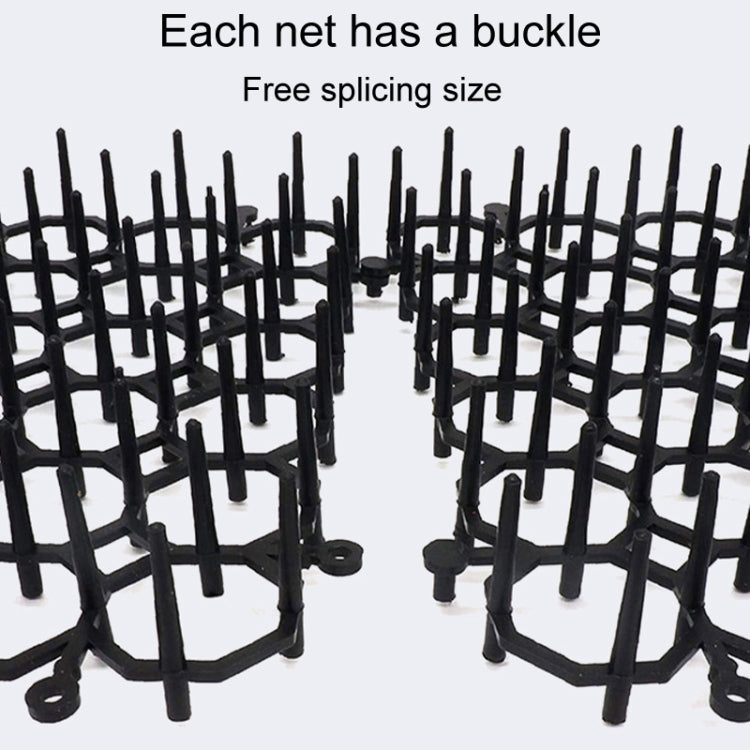 12pcs / Box Anti-Cats Barbed Spike Net Mat Sofas Gate Garden Cats Repellent Tool, Style: With 4 Screws - Black