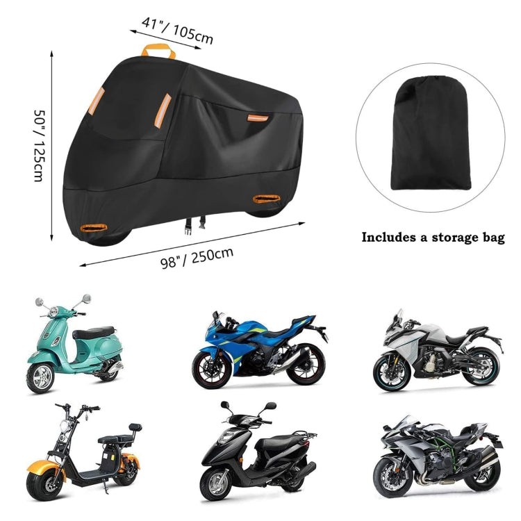 Motorcycle Rain Sun Protection Cover Oxford Cloth Dustproof With Anti-theft Buckle, Size: XXXXL