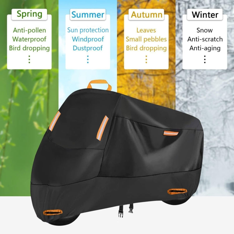 Motorcycle Rain Sun Protection Cover Oxford Cloth Dustproof With Anti-theft Buckle, Size: XXXL