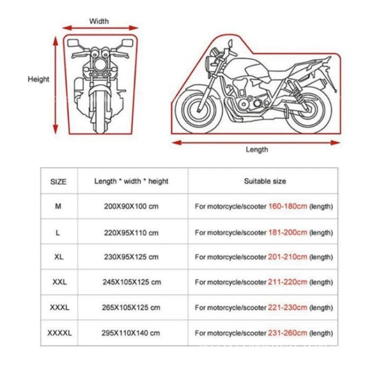 Motorcycle Rain Sun Protection Cover Oxford Cloth Dustproof With Anti-theft Buckle, Size: XXXXL