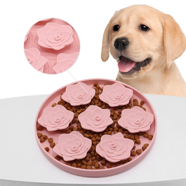 Rose Shaped Pet Lick Pads Dogs Silicone Slow Eating Mat