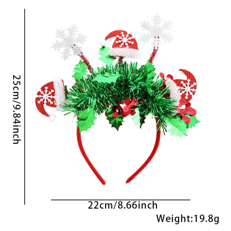 Christmas Party Dress Up New Year Headdress Christmas Decoration Colorful Stripes Headband, Style: Snowflake Xmas Hat