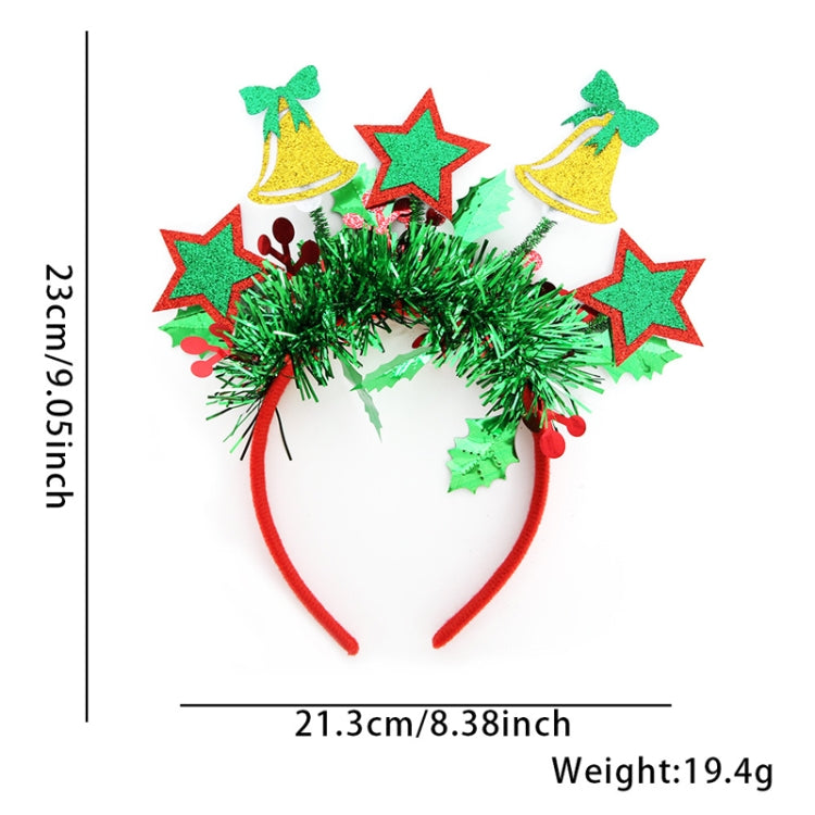 Christmas Party Dress Up New Year Headdress Christmas Decoration Colorful Stripes Headband, Style: Jingle Bells Stars