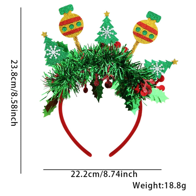 Christmas Party Dress Up New Year Headdress Christmas Decoration Colorful Stripes Headband, Style: Christmas Tree Balls