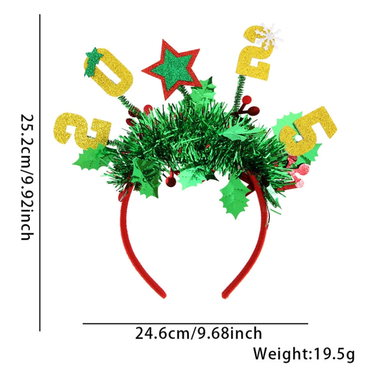 Christmas Party Dress Up New Year Headdress Christmas Decoration Colorful Stripes Headband, Style: 2025 Stars