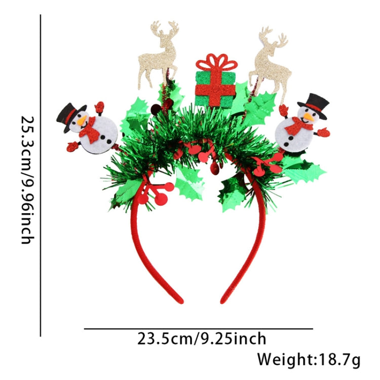 Christmas Party Dress Up New Year Headdress Christmas Decoration Colorful Stripes Headband, Style: Snowman Elk