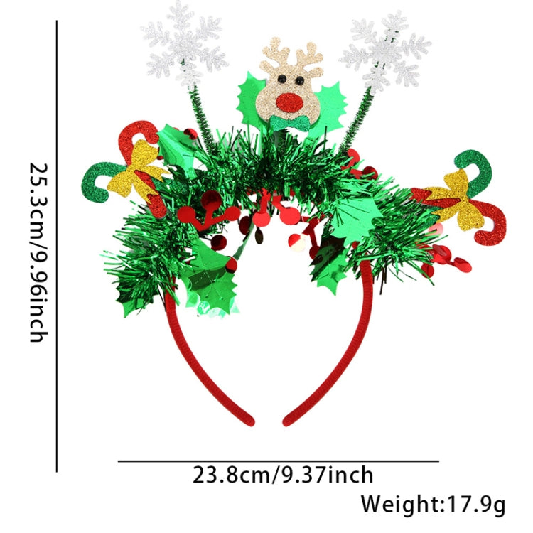 Christmas Party Dress Up New Year Headdress Christmas Decoration Colorful Stripes Headband, Style: Snowflake Walking Stick
