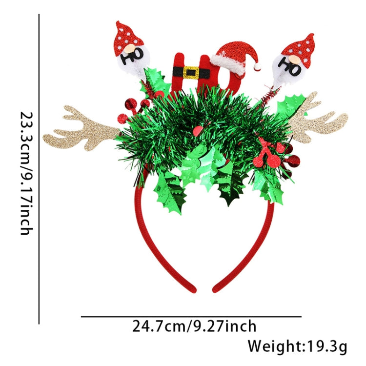 Christmas Party Dress Up New Year Headdress Christmas Decoration Colorful Stripes Headband, Style: HO Rudolph Antler