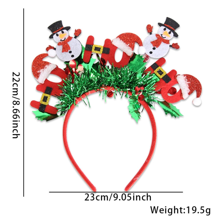 Christmas Party Dress Up New Year Headdress Christmas Decoration Colorful Stripes Headband, Style: HO Snowman
