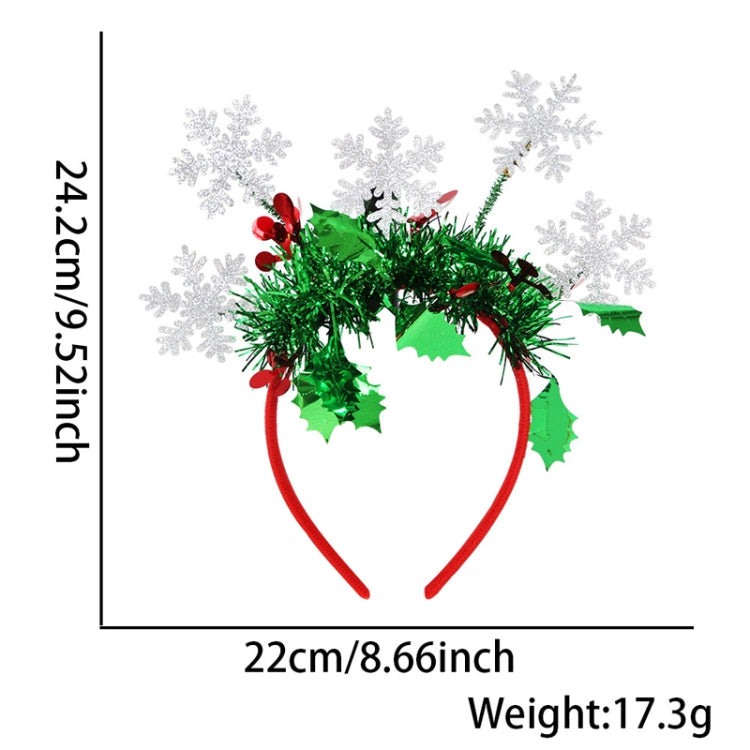 Christmas Party Dress Up New Year Headdress Christmas Decoration Colorful Stripes Headband, Style: 5 Snowflakes
