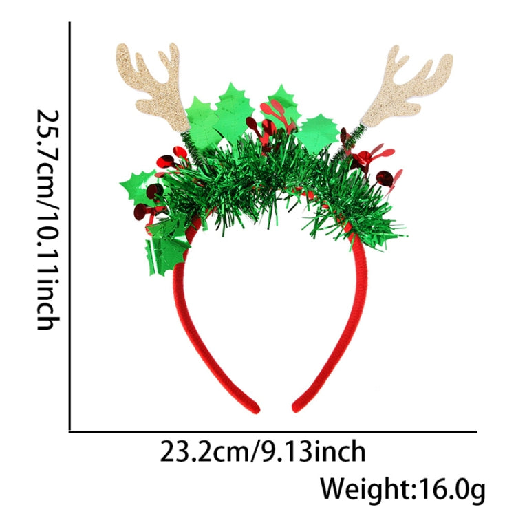 Christmas Party Dress Up New Year Headdress Christmas Decoration Colorful Stripes Headband, Style: Elk Antlers