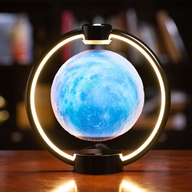 Magnetic Levitation Bluetooth Speaker Ornament Desktop Ambient Glow Night Lights, Style: Dark Pattern Starry Moon