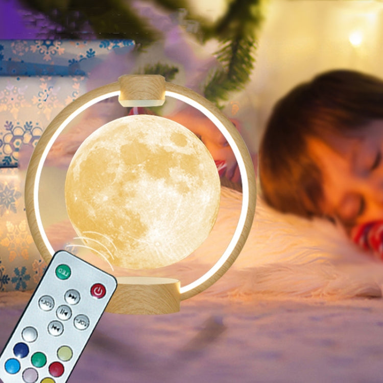Magnetic Levitation Bluetooth Speaker Ornament Desktop Ambient Glow Night Lights, Style: Dark Pattern Moon