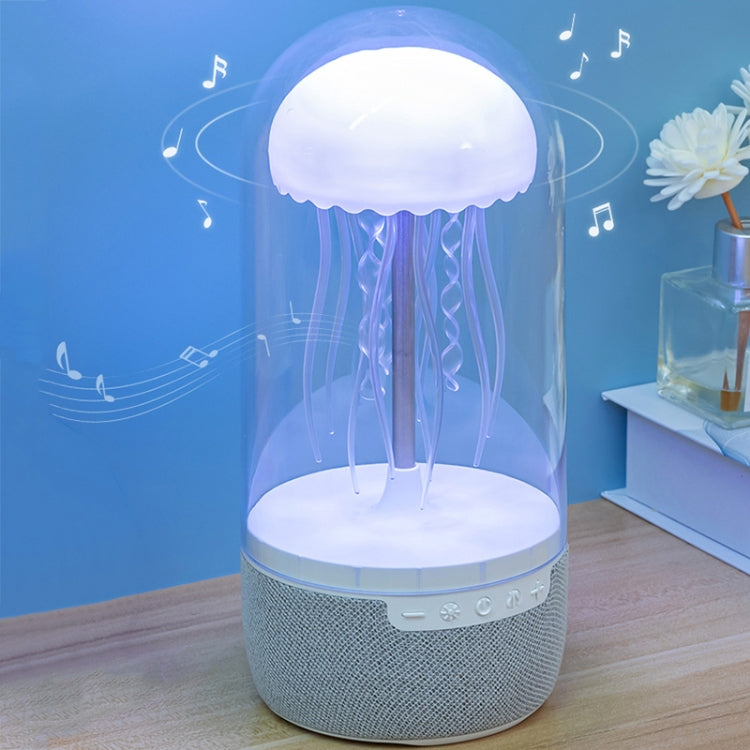 Portable Colorful Atmosphere Light Jellyfish Rhythmic Bluetooth Speaker - White