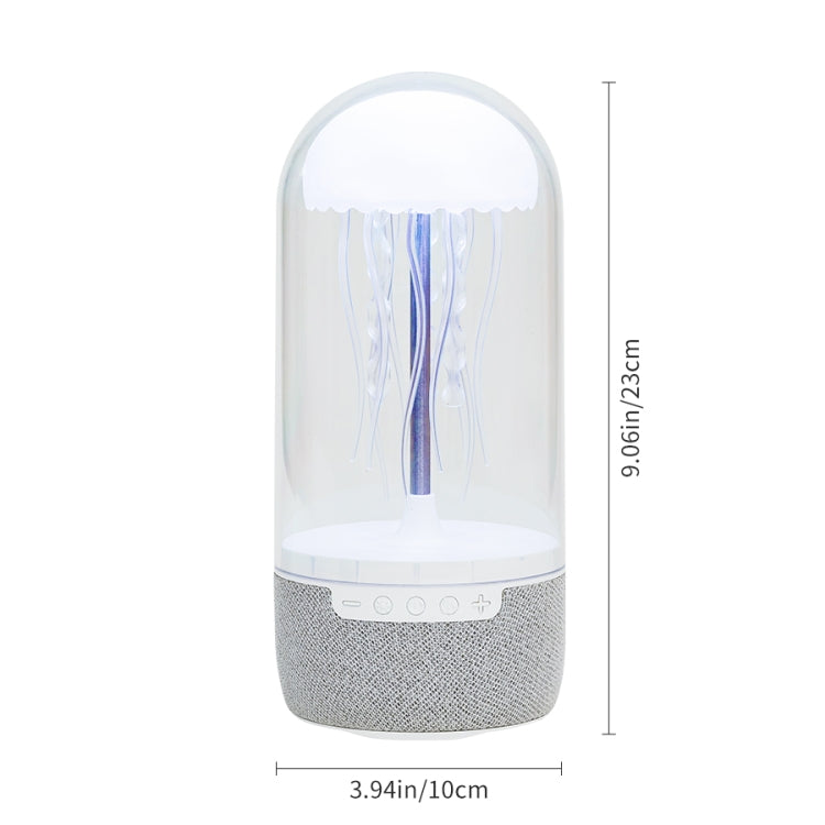 Portable Colorful Atmosphere Light Jellyfish Rhythmic Bluetooth Speaker - White