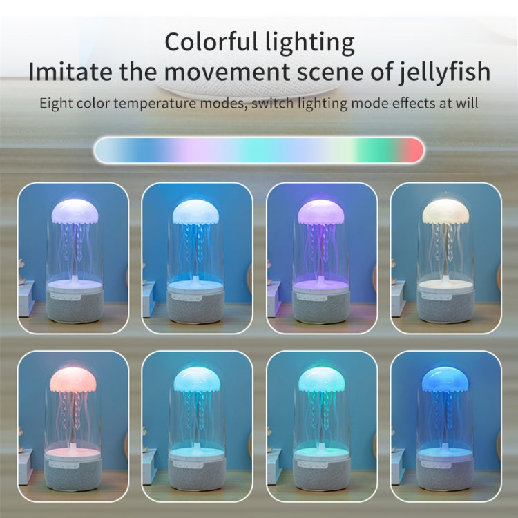 Portable Colorful Atmosphere Light Jellyfish Rhythmic Bluetooth Speaker - White