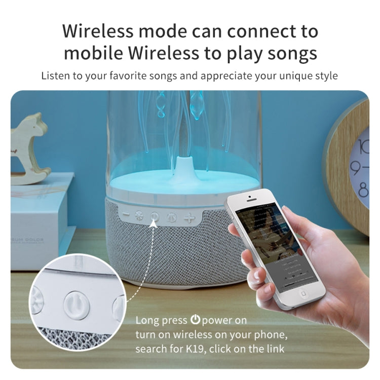 Portable Colorful Atmosphere Light Jellyfish Rhythmic Bluetooth Speaker - White