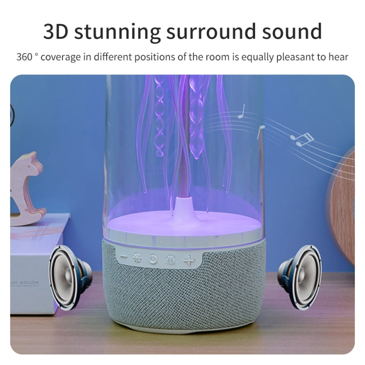 Portable Colorful Atmosphere Light Jellyfish Rhythmic Bluetooth Speaker - White