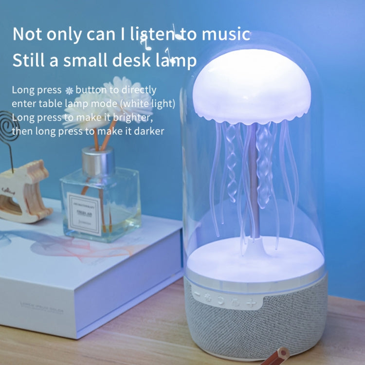 Portable Colorful Atmosphere Light Jellyfish Rhythmic Bluetooth Speaker - White