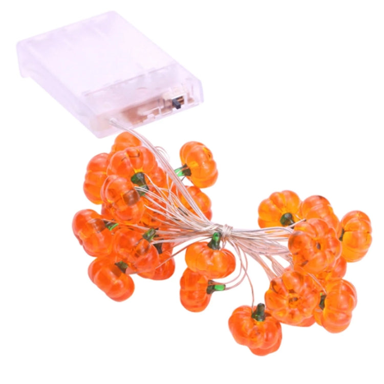 LED Halloween 3D Pumpkin String Lights Bar Shop Ambience Scene Layout Decorative Lanterns, Style: 30 LEDs Flashing - Warm White