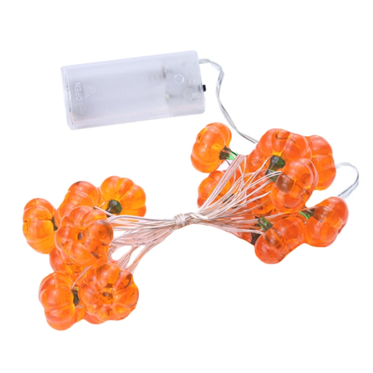 LED Halloween 3D Pumpkin String Lights Bar Shop Ambience Scene Layout Decorative Lanterns, Style: 20 LEDs Flashing - Warm White