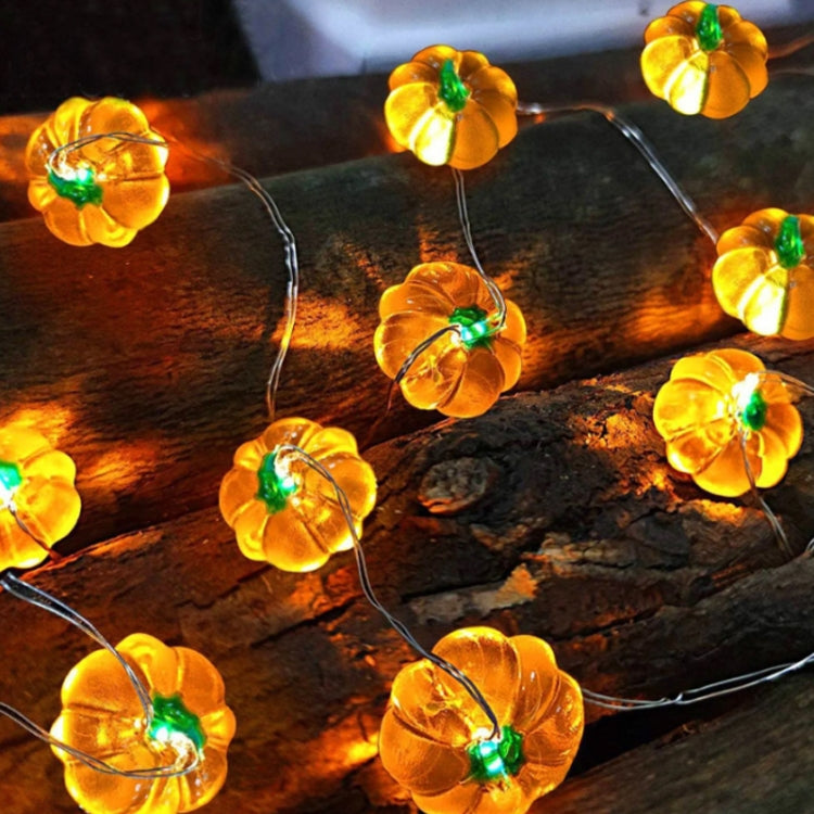 LED Halloween 3D Pumpkin String Lights Bar Shop Ambience Scene Layout Decorative Lanterns, Style: 20 LEDs Always On - Warm White