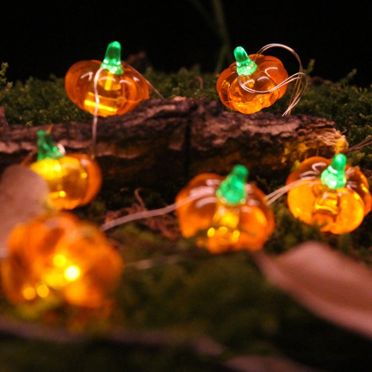 LED Halloween 3D Pumpkin String Lights Bar Shop Ambience Scene Layout Decorative Lanterns, Style: 30 LEDs Always On - Warm White