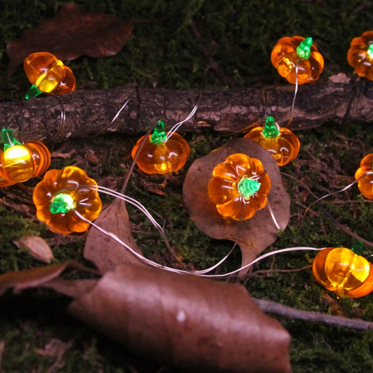 LED Halloween 3D Pumpkin String Lights Bar Shop Ambience Scene Layout Decorative Lanterns, Style: 20 LEDs Flashing - Warm White
