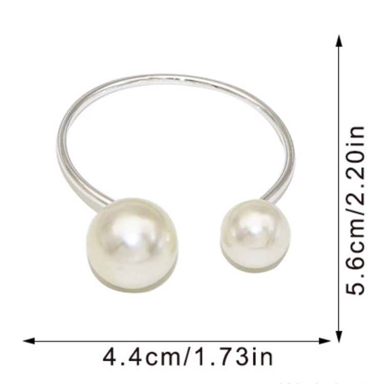 10pcs /Bag Pearl Napkin Rings Metal Napkin Buckles Christmas Wedding Holiday Party Dinnig Table Decoration
