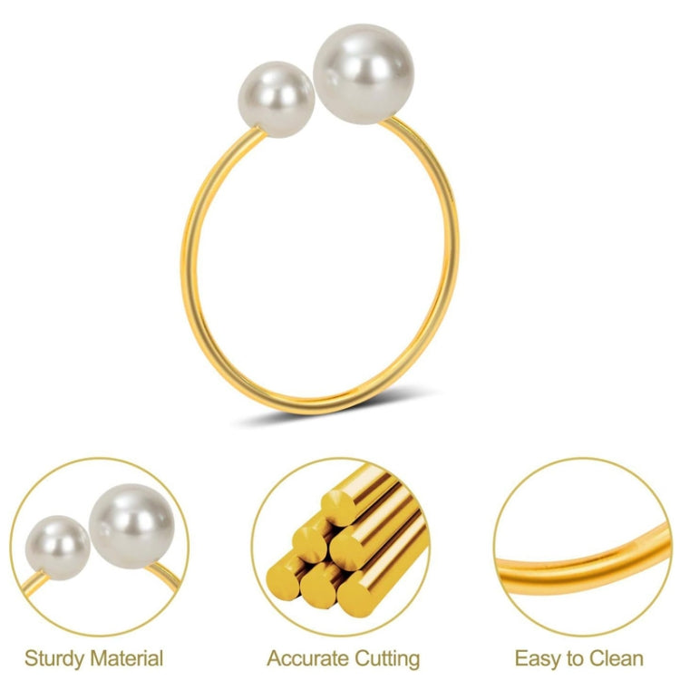 10pcs /Bag Pearl Napkin Rings Metal Napkin Buckles Christmas Wedding Holiday Party Dinnig Table Decoration