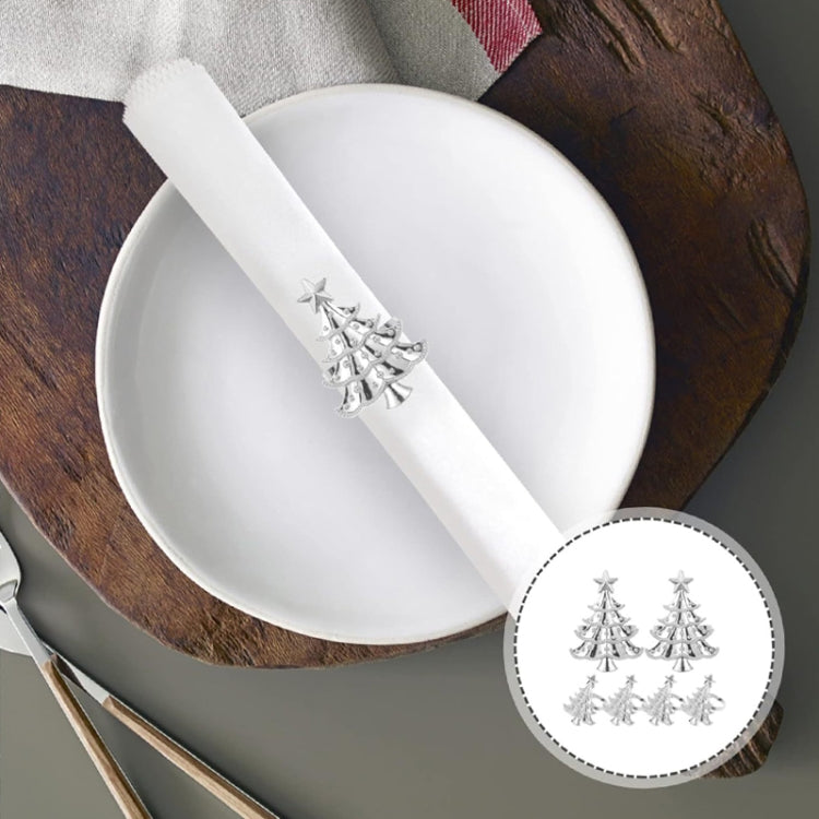 10pcs /Bag Christmas Tree Napkin Rings Metal Napkin Buckles Hotel Dinner Table Decoration