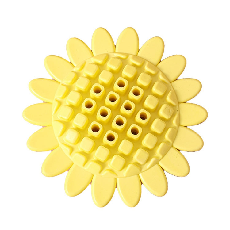 Pet Sunflower Leaky Ball Toys Dogs Chewable And Teething Rubber Toys - Yellow