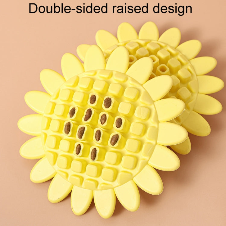 Pet Sunflower Leaky Ball Toys Dogs Chewable And Teething Rubber Toys - Yellow