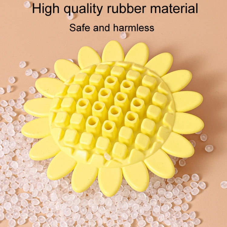 Pet Sunflower Leaky Ball Toys Dogs Chewable And Teething Rubber Toys - Yellow