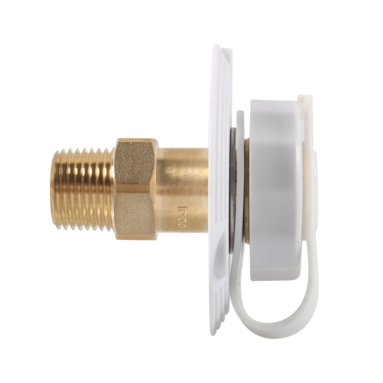 RV Brass Water Inlet Check Valve Yacht Accessories, Color: White+Raw Tape