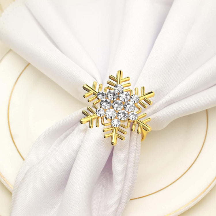 Snowflake Christmas Napkin Ring Napkin Buckle Table Decoration for Christmas Thanksgiving Party