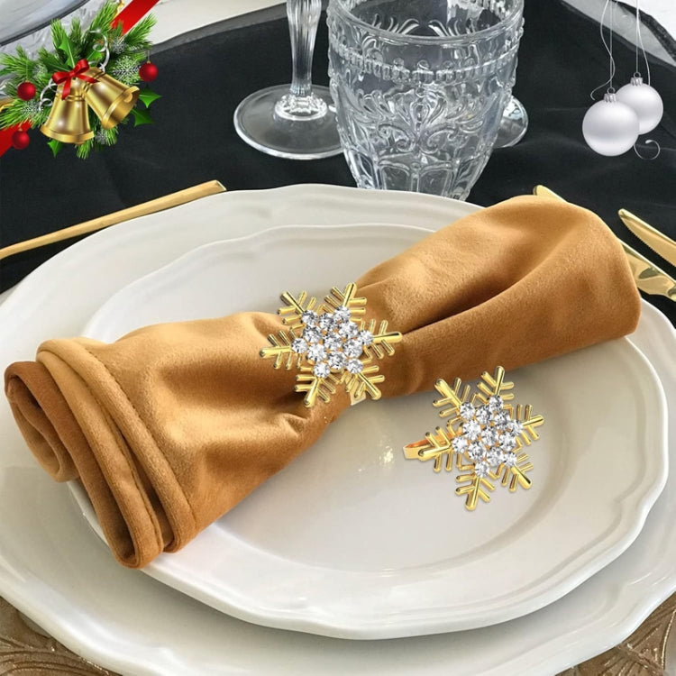 Snowflake Christmas Napkin Ring Napkin Buckle Table Decoration for Christmas Thanksgiving Party