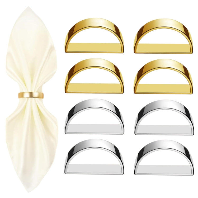 10pcs /Bag Napkin Rings Semicircle Napkin Buckles Wedding Banquet New Year Table Setting Decor