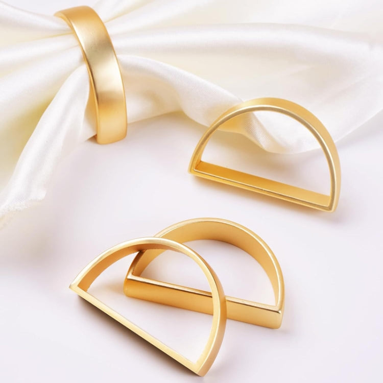 10pcs /Bag Napkin Rings Semicircle Napkin Buckles Wedding Banquet New Year Table Setting Decor