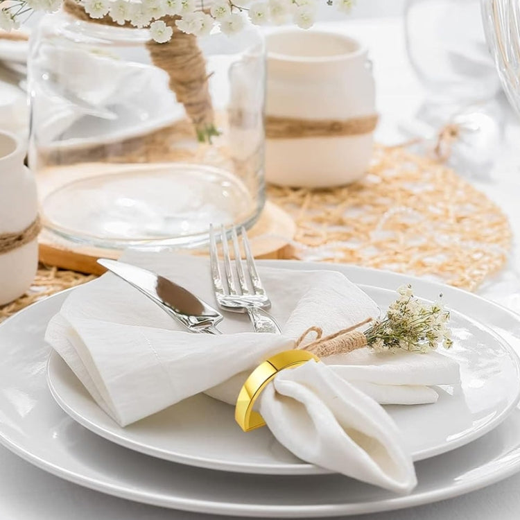 10pcs /Bag Napkin Rings Semicircle Napkin Buckles Wedding Banquet New Year Table Setting Decor