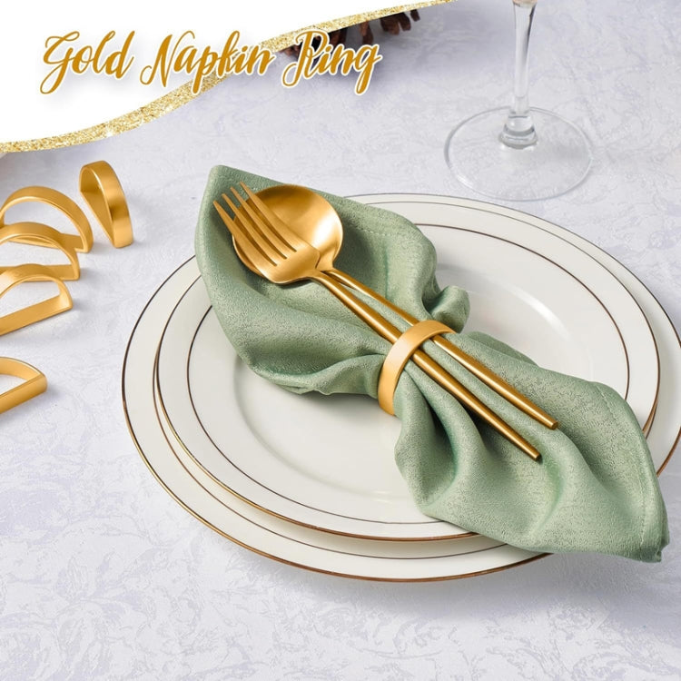 10pcs /Bag Napkin Rings Semicircle Napkin Buckles Wedding Banquet New Year Table Setting Decor